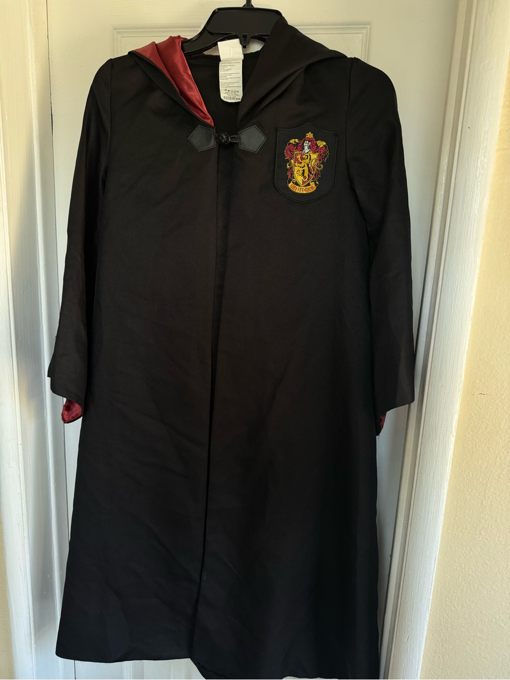 Kids Harry Potter 7/8 Black and Red Gryffindor-Style Hooded Cloak